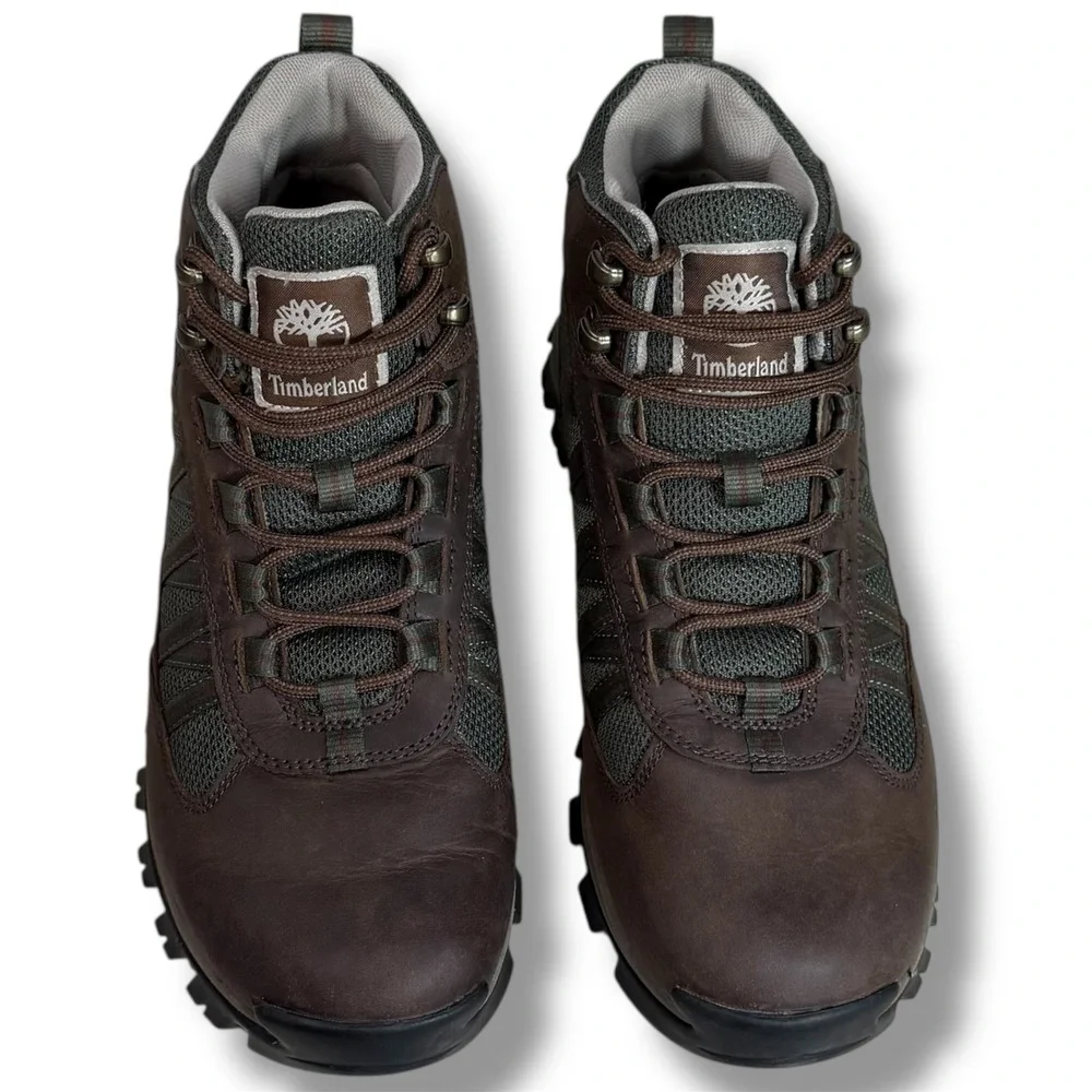 Timberland Mt. Maddsen Mid Waterproof Hiking Boots Mens 8.5‎ Brown Green A1WL7